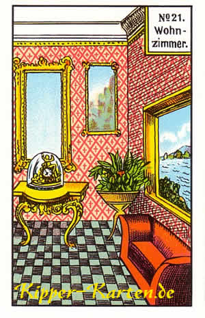Wohnzimmer Kartenlegen mit Kipperkarten